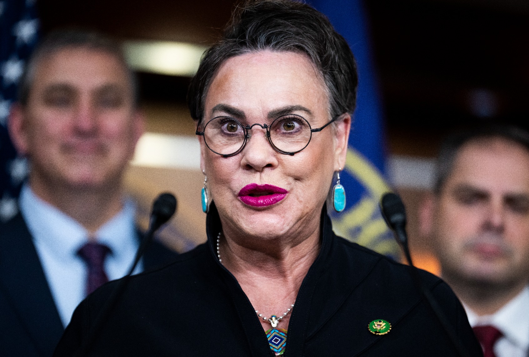 Rep. Harriet Hageman, R-Wyo., attends a news conference in the Capitol Visitor Center on Wednesday, January 11, 2023. (Tom Williams/CQ-Roll Call, Inc via Getty Images)