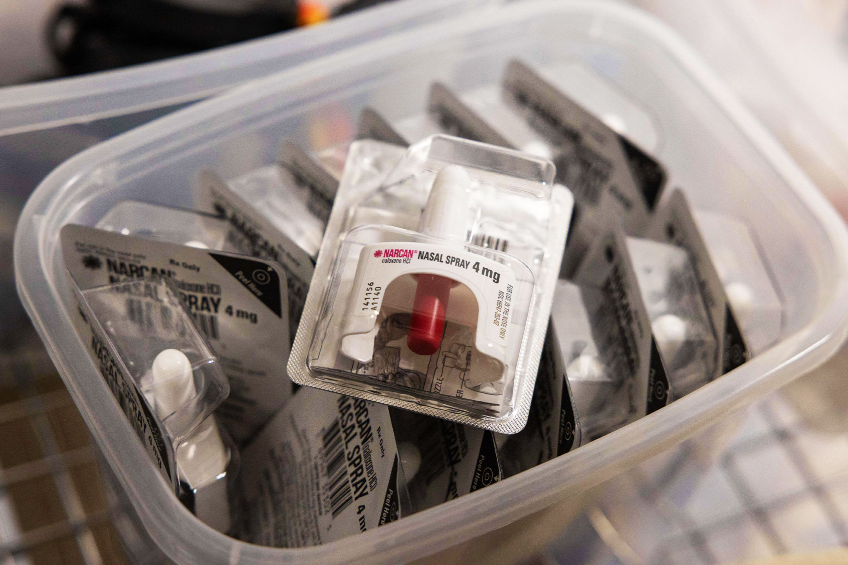 A box of Narcan nasal spray (YUKI IWAMURA/AFP via Getty Images)