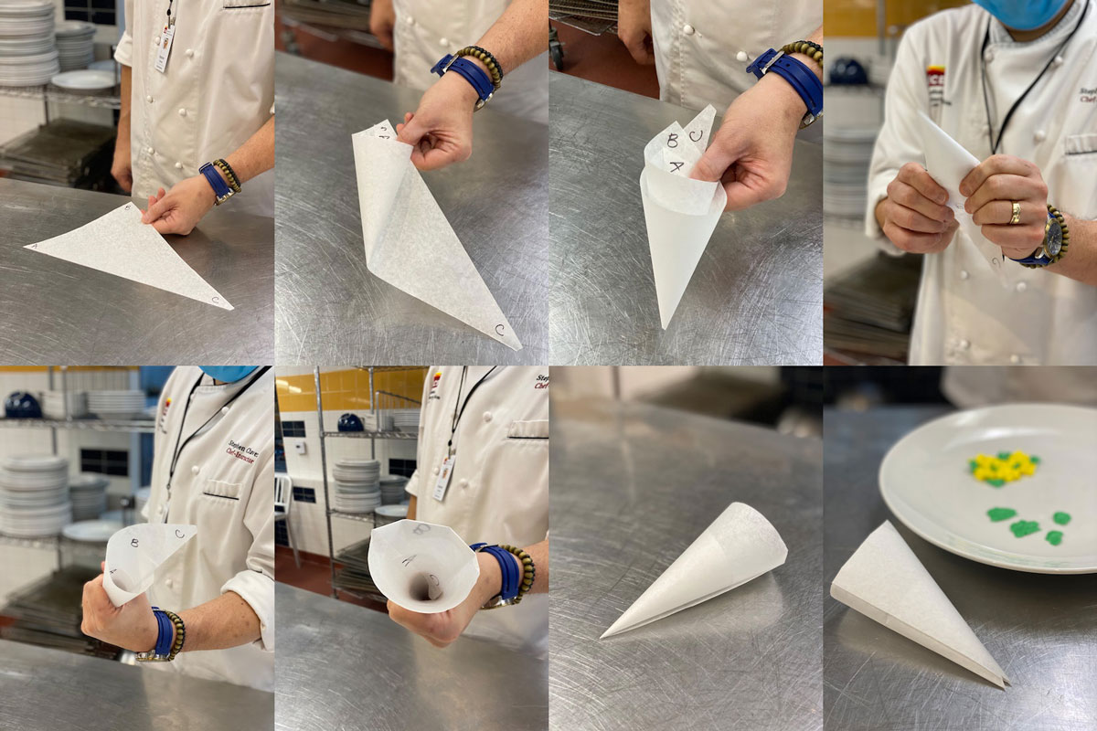 Cornet making steps