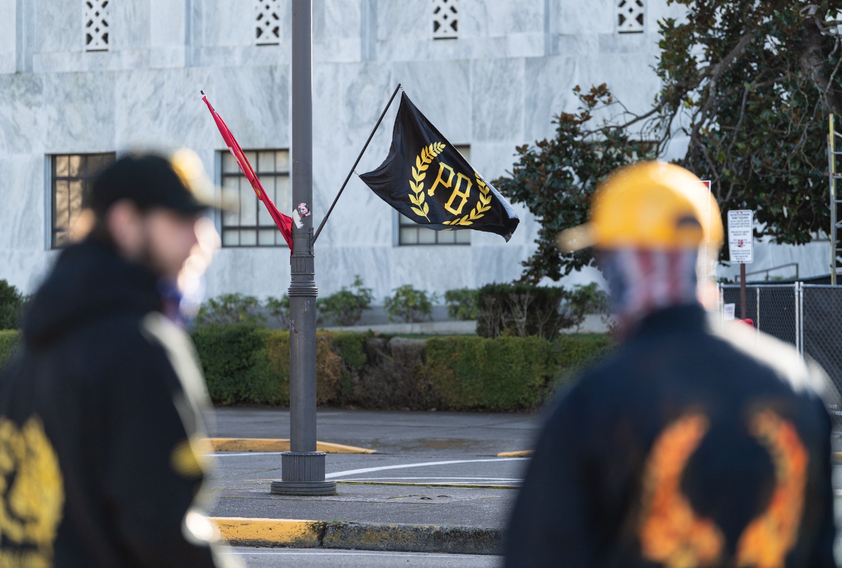 Members of the Proud Boys during a far-right rally on January 8, 2022 in Salem, Oregon. (MATHIEU LEWIS-ROLLAND/AFP via Getty Images)