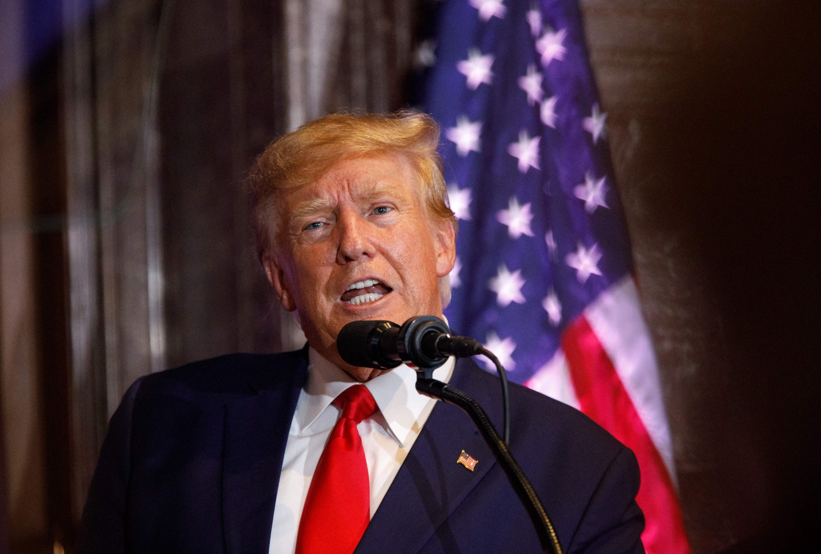 Former President Donald Trump speaks at a 2024 election campaign event in Columbia, South Carolina, on January 28, 2023. (LOGAN CYRUS/AFP via Getty Images)