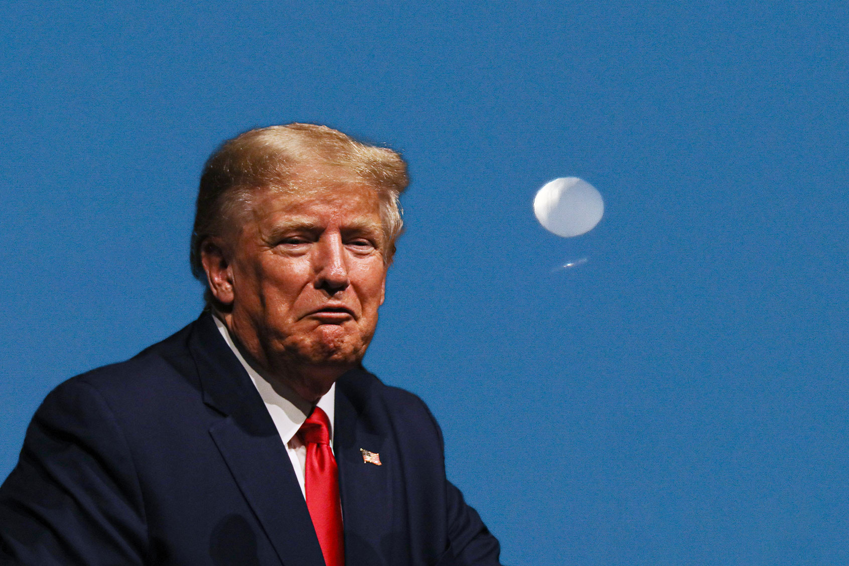 Donald Trump | A Chinese spy balloon flies above in Charlotte NC, United States on February 04, 2023 (Photo illustration by Salon/Getty Images)