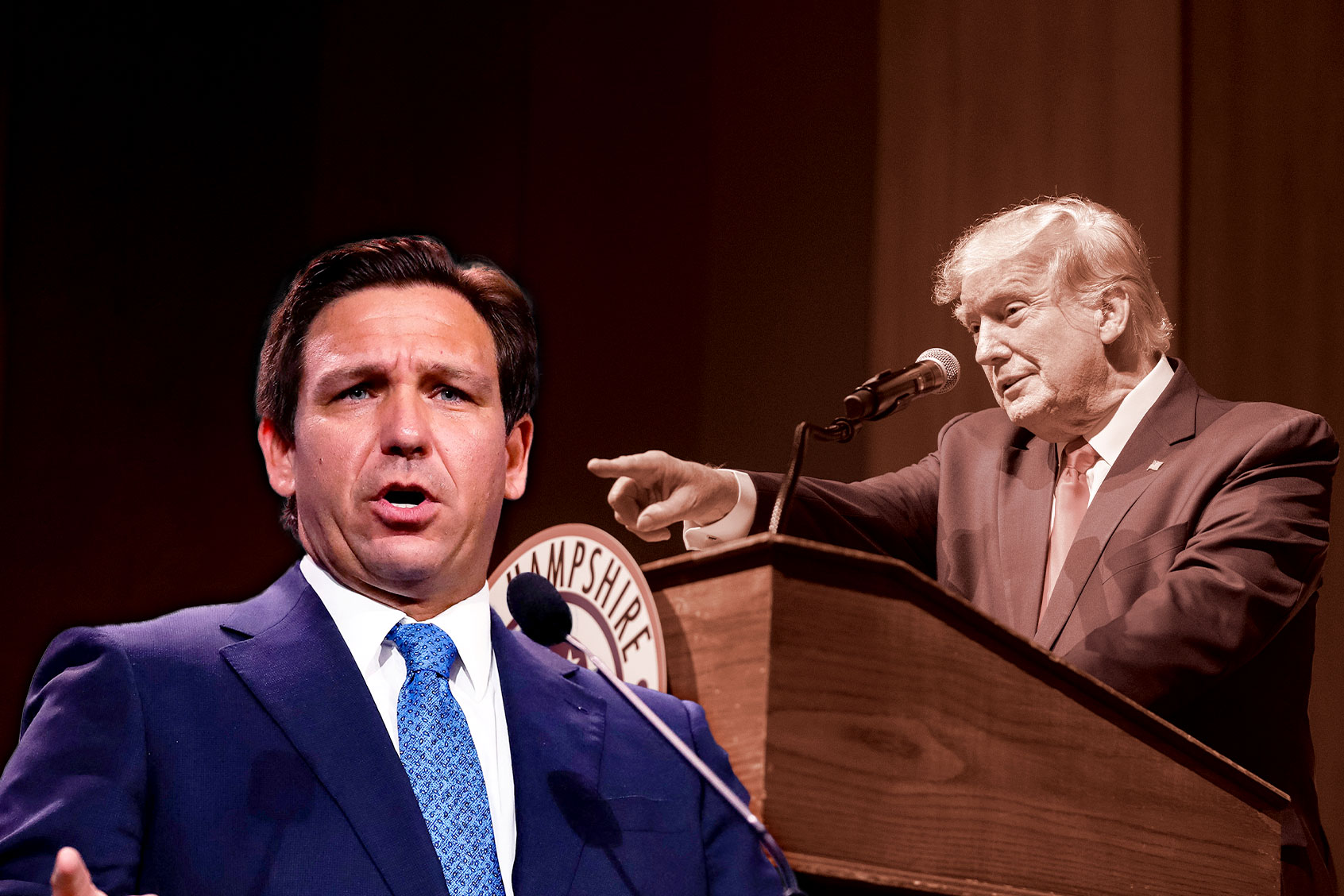 Ron DeSantis and Donald Trump (Photo illustration by Salon/Getty Images)