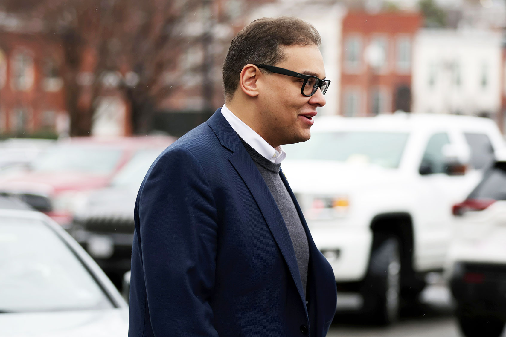 U.S. Rep. George Santos (R-NY) leaves the Capitol Hill Club on January 31, 2023 in Washington, DC. (Alex Wong/Getty Images)