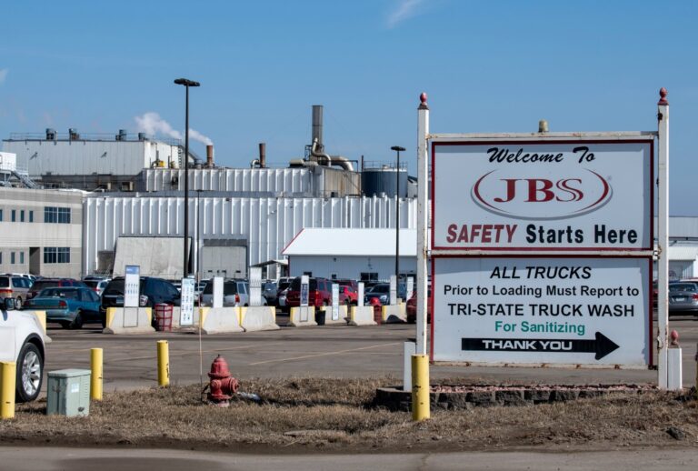Worthington, Minnesota. JBS pork plant. It is the second largest fresh pork producer with five facilities in the U.S. (Michael Siluk/UCG/Universal Images Group via Getty Images)
