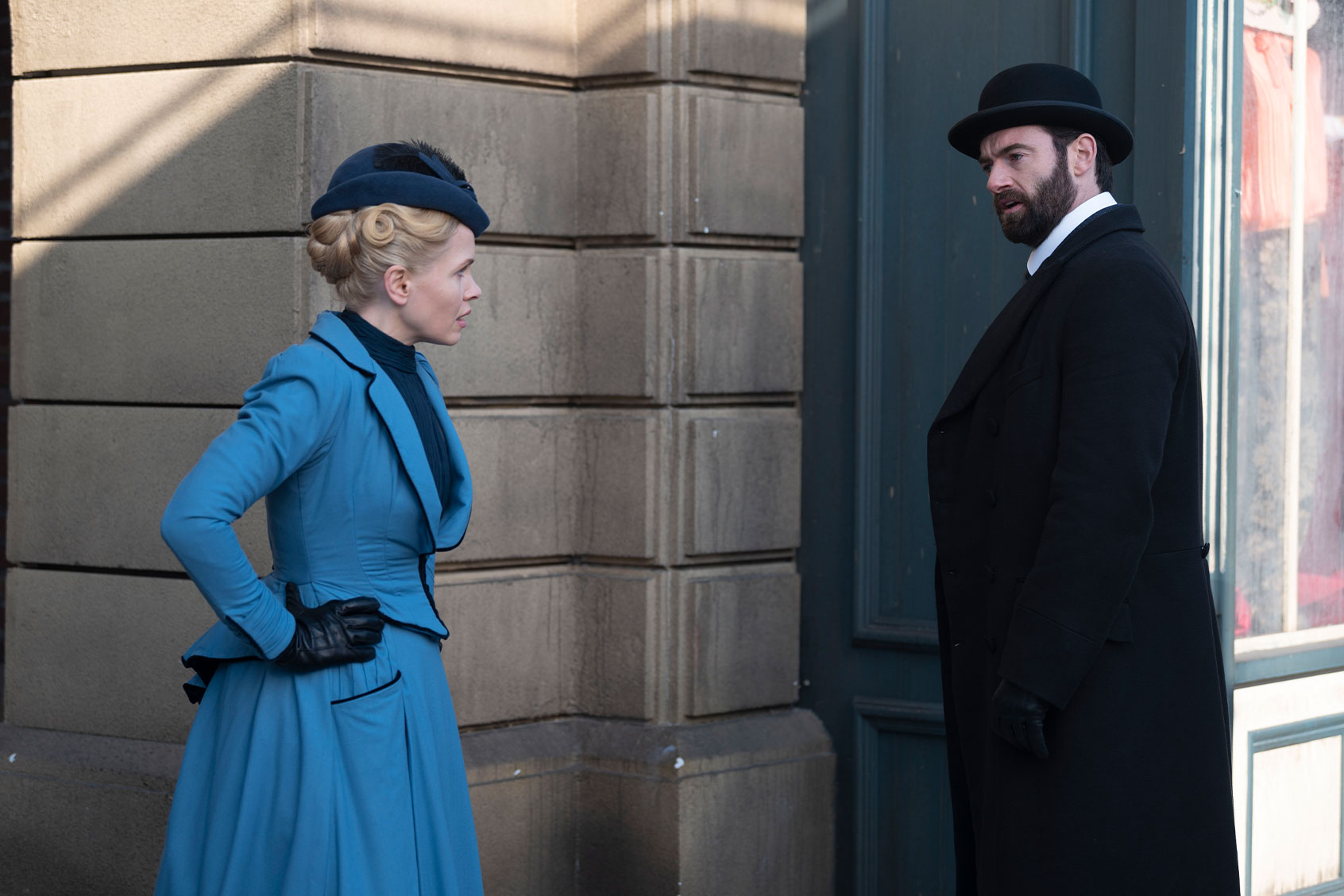 Kate Phillips as Eliza Scarlet and Stuart Martin as William "The Duke" Wellington in "Miss Scarlet and the Duke" (Courtesy of Element 8 Entertainment and MASTERPIECE Photographer / Sergej Radovic)