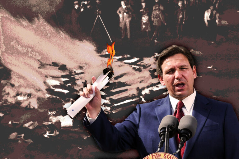 Ron DeSantis | Book Burning (Photo illustration by Salon/Getty Images)