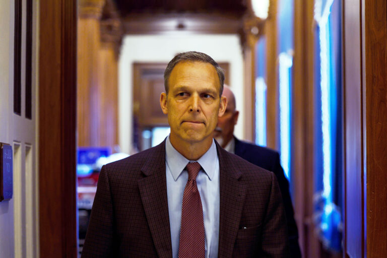 Rep. Scott Perry (R-PA) leaves from a meeting in the office of House Minority Leader Kevin McCarthy at the U.S. Capitol Building on November 14, 2022 in Washington, DC. (Anna Moneymaker/Getty Images)