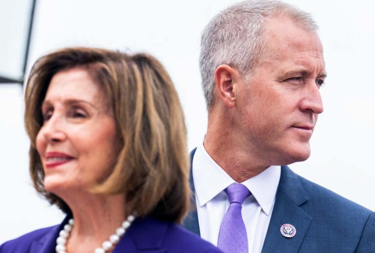 Former Speaker of the House Nancy Pelosi, D-Calif., and Rep. Sean Patrick Maloney, D-N.Y., on the West Front of the U.S. Capitol on Friday, July 29, 2022. (Tom Williams/CQ-Roll Call, Inc via Getty Images)