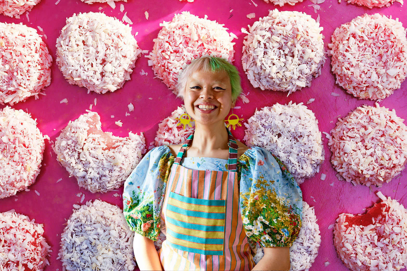 Abi Balingit, author of "Mayumu," and Raspberry Chamoy Pichi-Pichi (Photo illustration by Salon/Nico Schinco/Harper Collins)