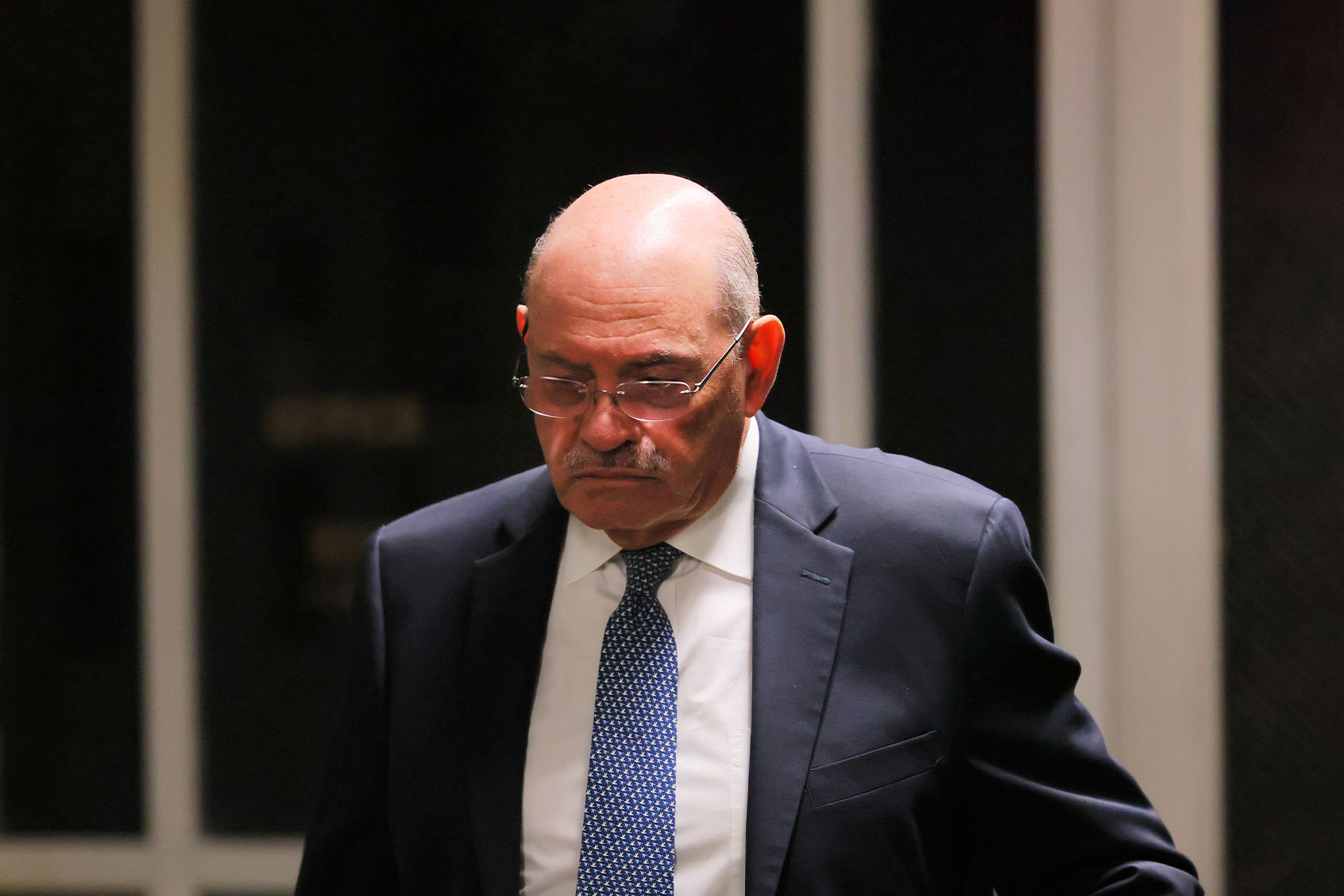 Former CFO Allen Weisselberg leaves the courtroom for a lunch recess during a trial at the New York Supreme Court on November 17, 2022 in New York City. (Michael M. Santiago/Getty Images)