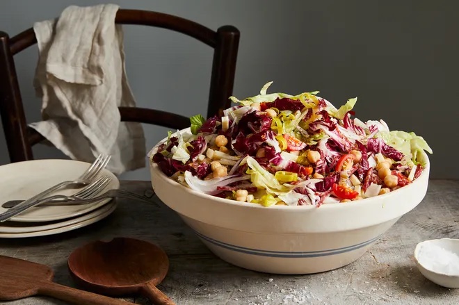 Nancy Silverton's chopped salad (Photo by Ty Mecham/Food 52. Food stylist: Anna Billingskog. Prop Stylist: Amanda Widis)