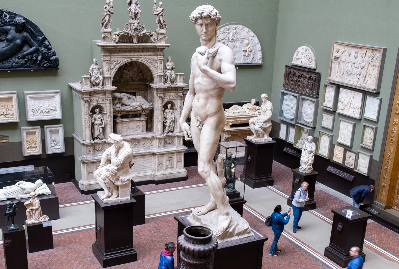 The Cast Courts including the statue of Michelangelo's David at the V&A aka Victoria and Albert Museum on 7th March 2023 in London, United Kingdom. (Mike Kemp/In Pictures via Getty Images)