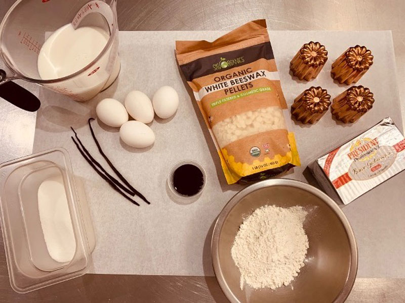 Ingredients for making canelé