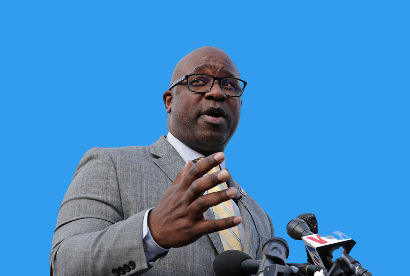 U.S. Rep. Jamaal Bowman (D-NY) speaks at a news conference on March 22 in Washington, DC. (Photo illustration by Salon / Getty Images / Alex Wong)