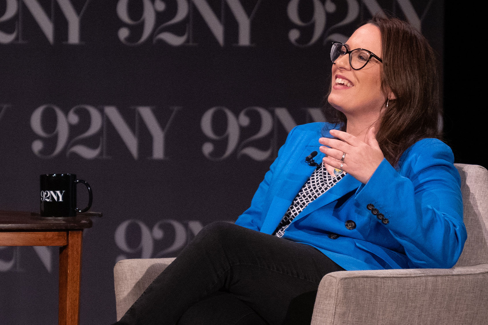 Maggie Haberman speaks during "Confidence Man" - Maggie Haberman In Conversation With Alex Burns at 92NY on October 03, 2022 in New York City. (Alexi Rosenfeld/Getty Images)