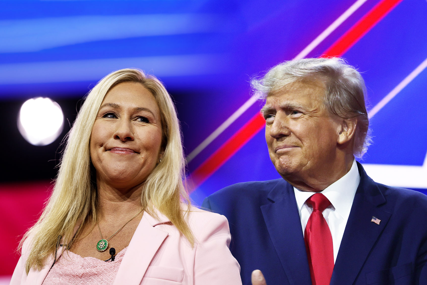 Marjorie Taylor Greene and Donald Trump (Photo illustration by Salon/Getty Images)