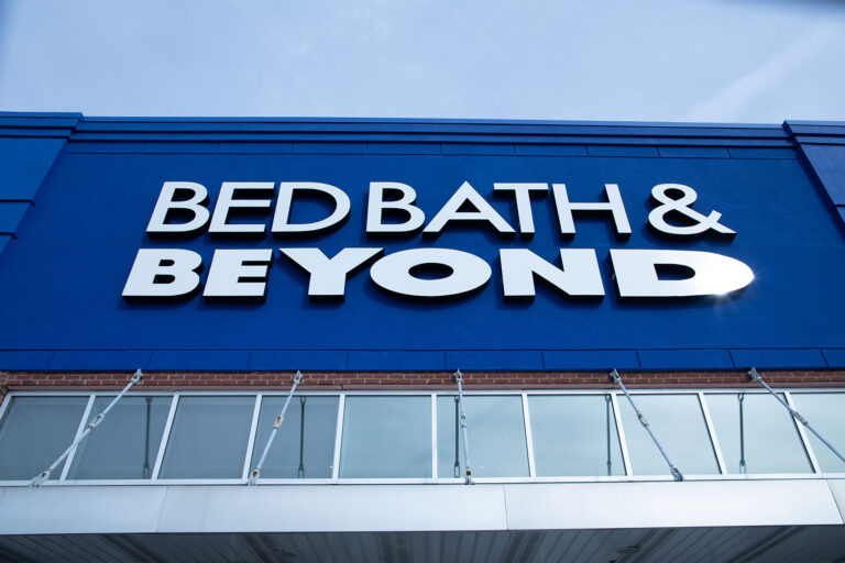 An exterior view of a Bed Bath & Beyond store on February 7, 2023 in Clifton, New Jersey. (Kena Betancur/VIEWpress via Getty Images)