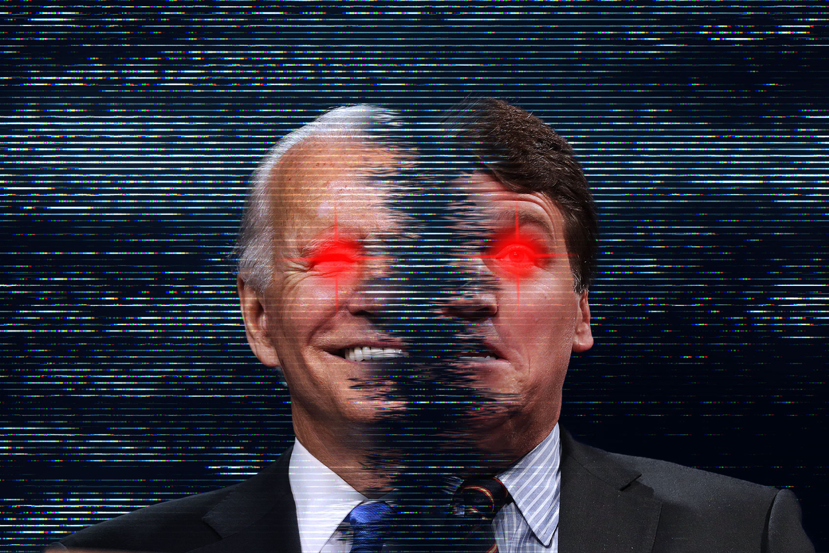Joe Biden and Tucker Carlson as "Dark Brandon" (Photo illustration by Salon/Getty Images)