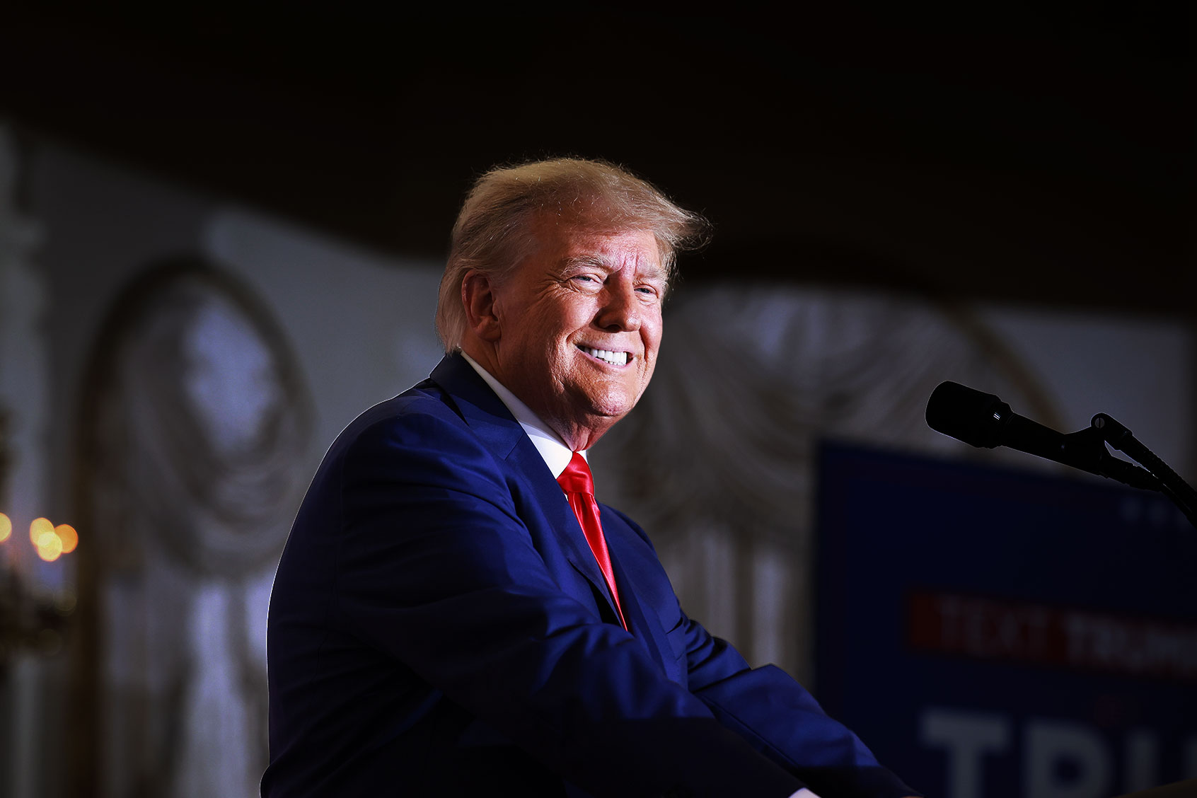Former U.S. President Donald Trump speaks during an event at Mar-a-Lago April 4, 2023 in West Palm Beach, Florida. (Joe Raedle/Getty Images)