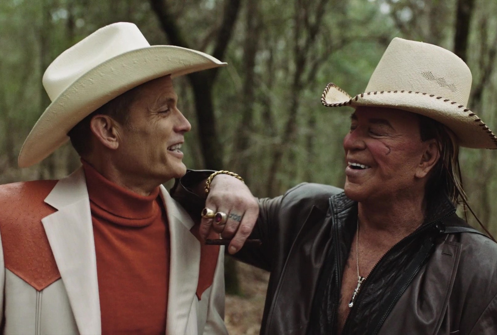 Casper Van Dien and Mickey Rourke in "Hunt Club" (Uncork'd Entertainment)