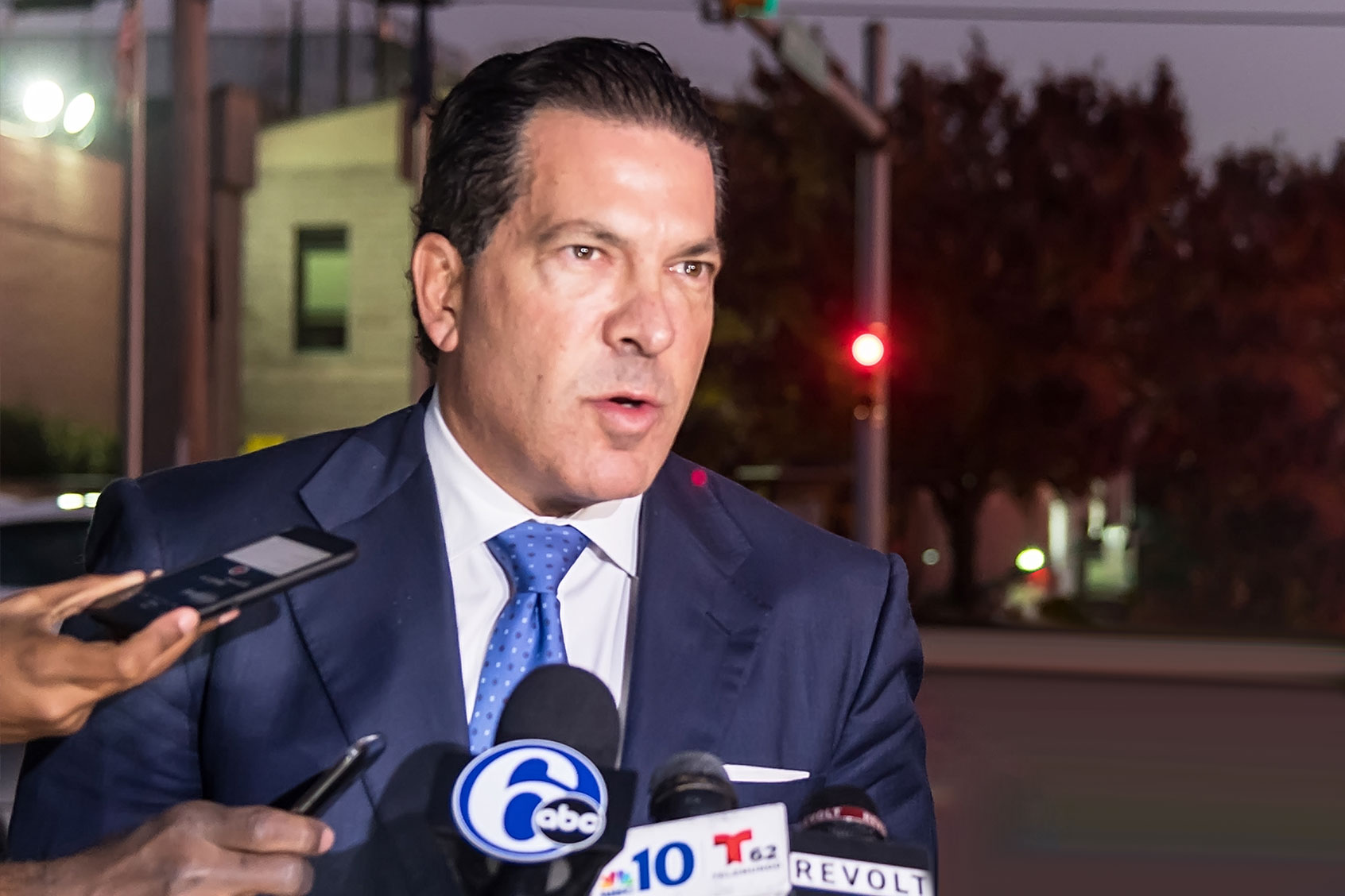 Lawyer Joe Tacopina dring a press conference after visiting Meek Mill at Chester State Correctional Institution on November 27, 2017 in Chester, Pennsylvania. (Gilbert Carrasquillo/Getty Images)