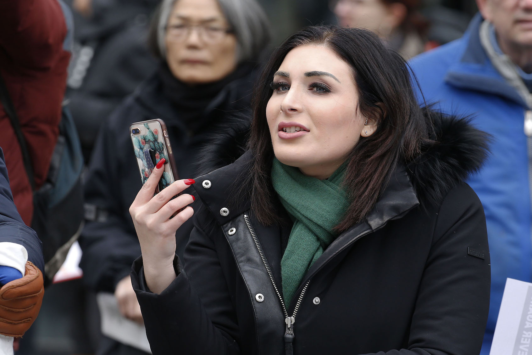 Political activist Laura Loomer stands across from the Women's March in New York City on January 19, 2019. (John Lamparski/Getty Images))