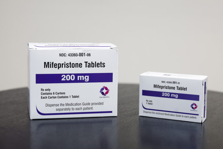 Packages of Mifepristone tablets (Photo illustration by Anna Moneymaker/Getty Images)