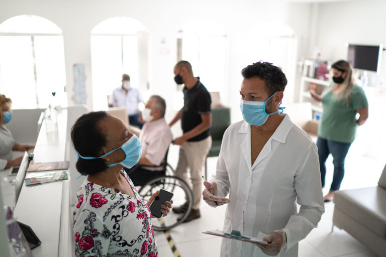 Patient arriving at medical clinic (Getty Images/FG Trade)