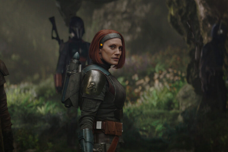 Bo-Katan Kryze (Katee Sackhoff) in "The Mandalorian" (Disney+/Lucasfilm Ltd.)