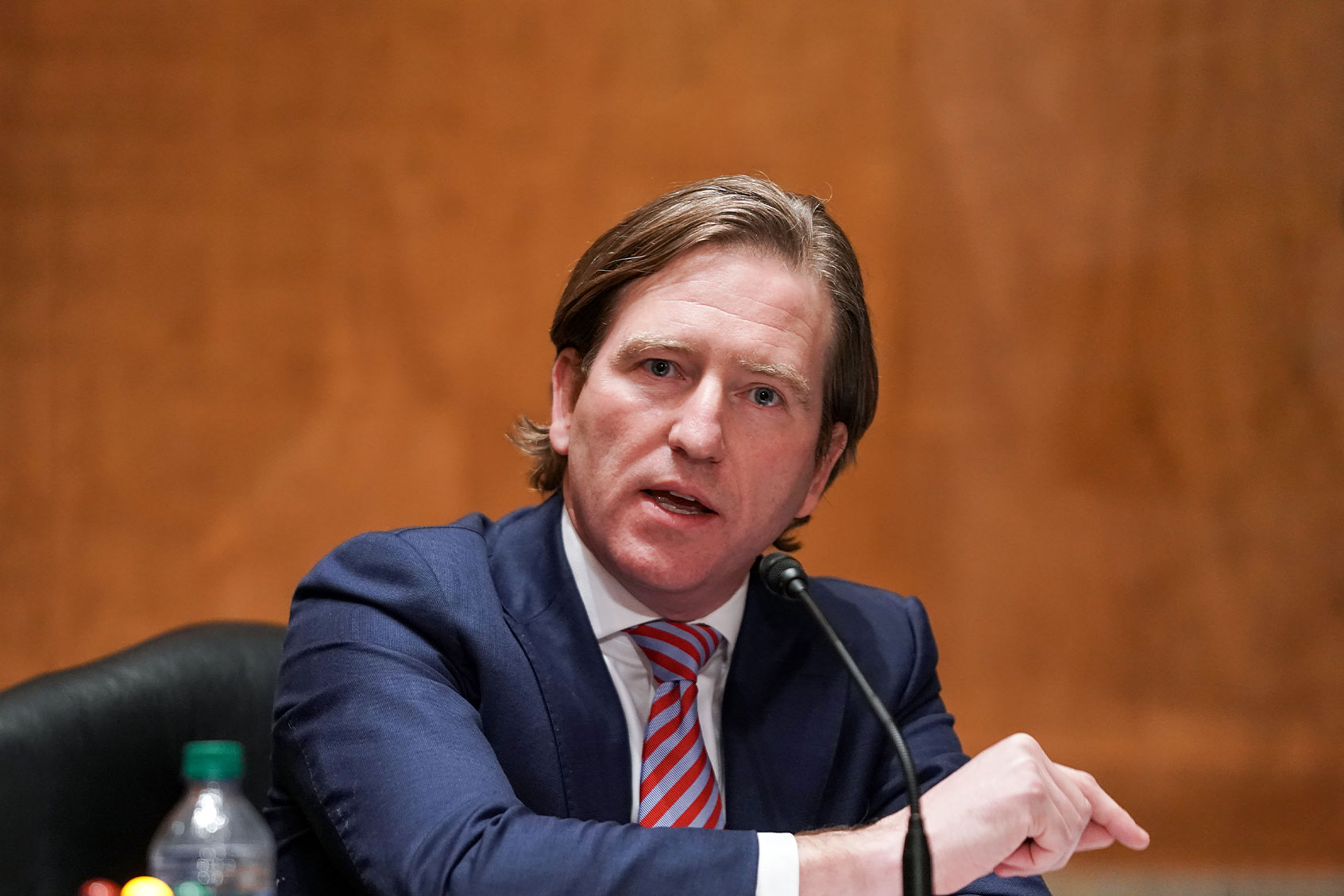 Chris Krebs, former director of the Cybersecurity and Infrastructure Security Agency, testifies during a Senate Homeland Security and Governmental Affairs Committee hearing to discuss election security and the 2020 election process on December 16, 2020 in Washington, DC. (Greg Nash-Pool/Getty Images)