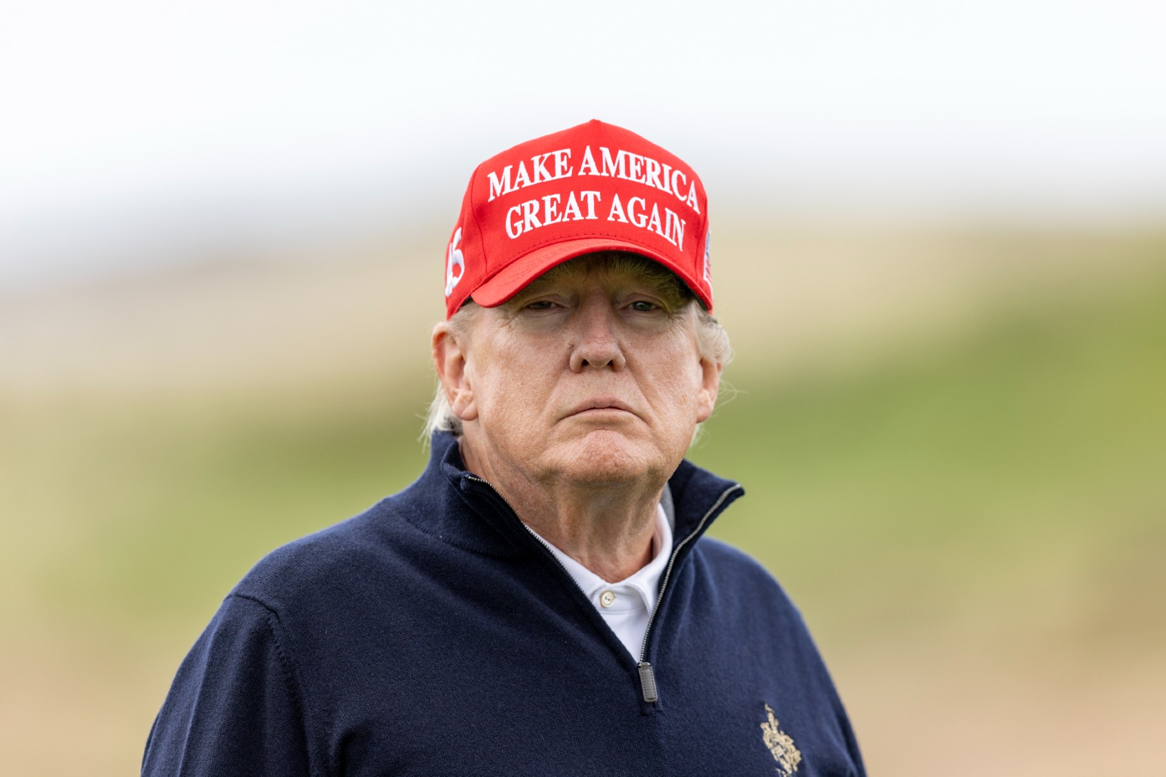 Former U.S. President Donald Trump during a round of golf at his Turnberry course on May 2, 2023 in Turnberry, Scotland (Robert Perry/Getty Images)