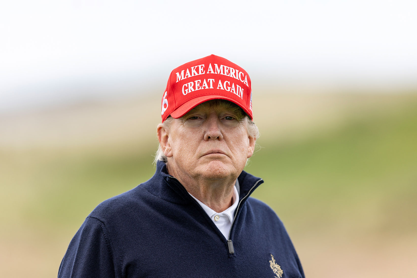 Former U.S. President Donald Trump during a round of golf at his Turnberry course on May 2, 2023 in Turnberry, Scotland. (Robert Perry/Getty Images)