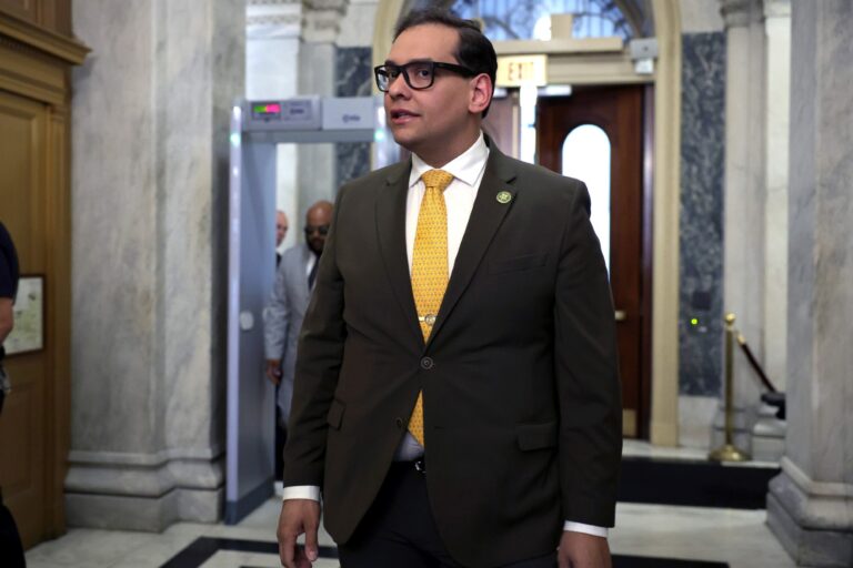 Rep. George Santos (R-NY) arrives at the U.S. Capitol for a vote on May 11, 2023 in Washington, DC. (Alex Wong/Getty Images)