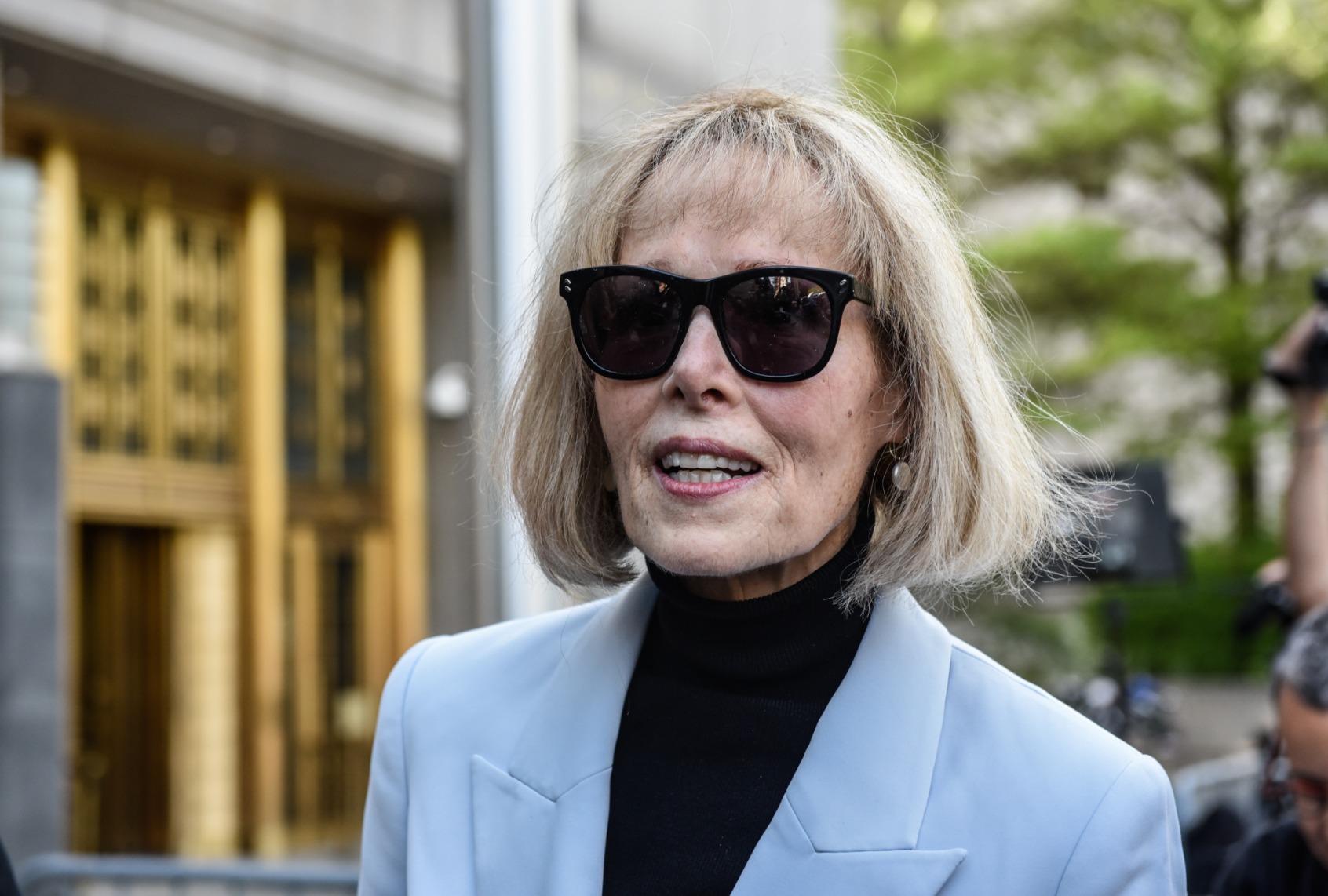 E. Jean Carroll leaves following her trial at Manhattan Federal Court on May 8, 2023 in New York City. (Stephanie Keith/Getty Images)