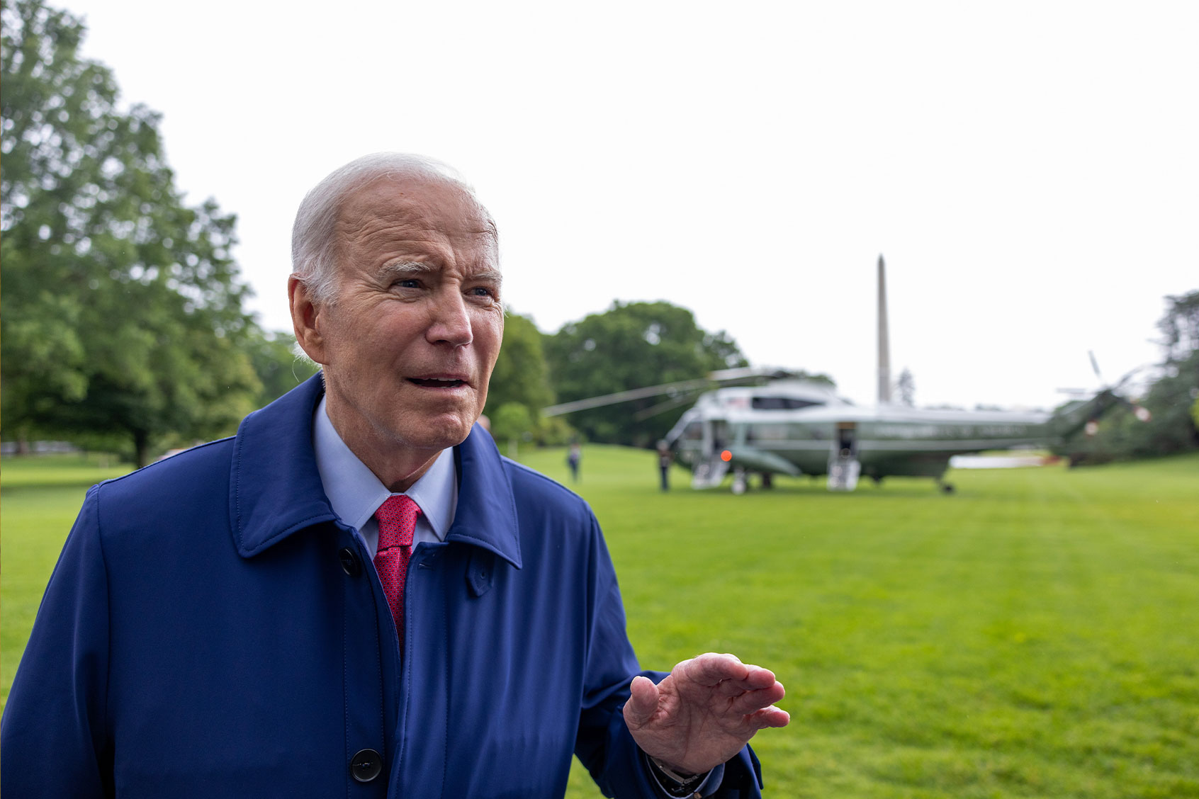 U.S. President Joe Biden speaks to the media before he and first lady Jill Biden depart the White House on May 29, 2023 in Washington, DC. (Getty Images/Tasos Katopodis)