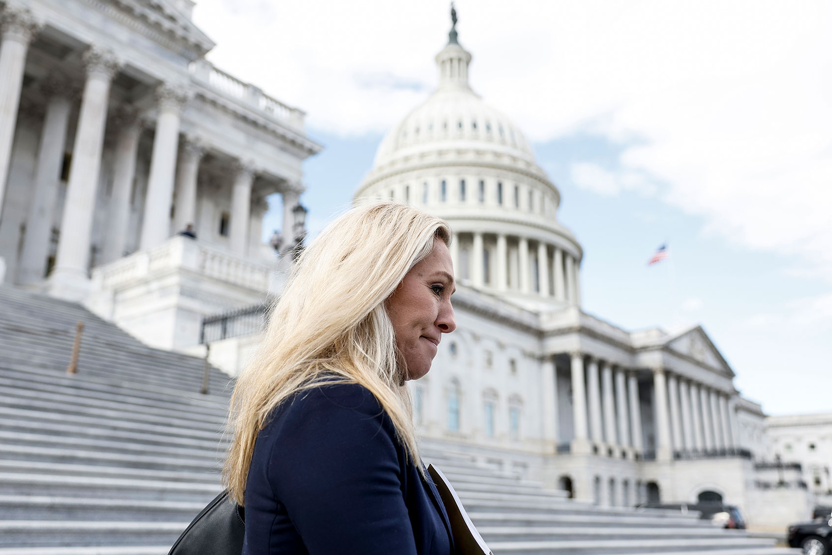 Rep. Marjorie Taylor Green (R-GA) leaves the U.S. Capitol Building (Anna Moneymaker/Getty Images)