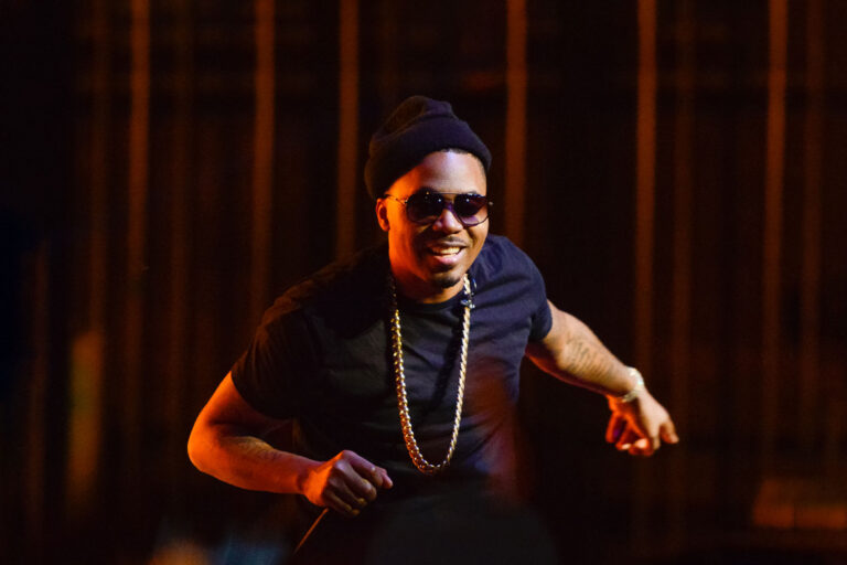 Nas performs at the Hennessy V.S presents "Nas: Time Is Illmatic" Los Angeles tour at the Orpheum Theatre on October 18, 2014 in Los Angeles, California. (Noel Vasquez/Getty Images for Hennessy)