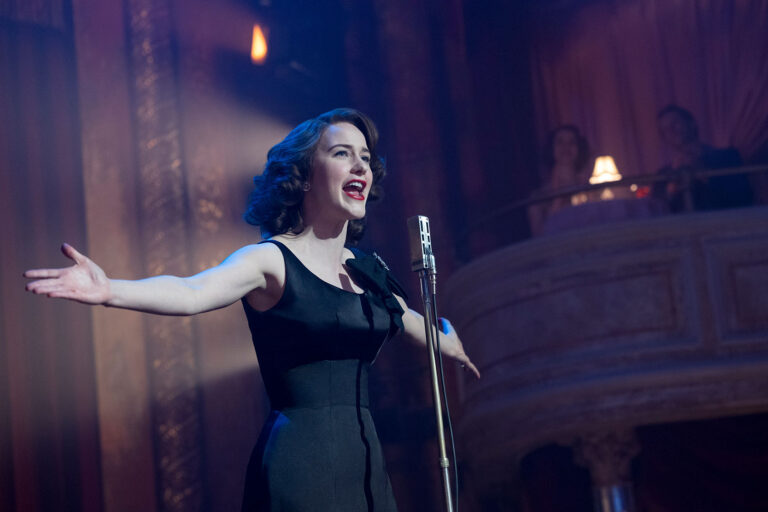 Rachel Brosnahan (Miriam 'Midge' Maisel) in "The Marvelous Mrs. Maisel" (Philippe Antonello/Prime Video)