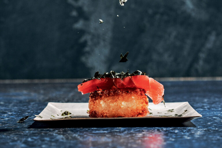 Tuna Nigiri with Rice Cakes and Harissa (Union Square & Co. / Andrew Thomas Lee)