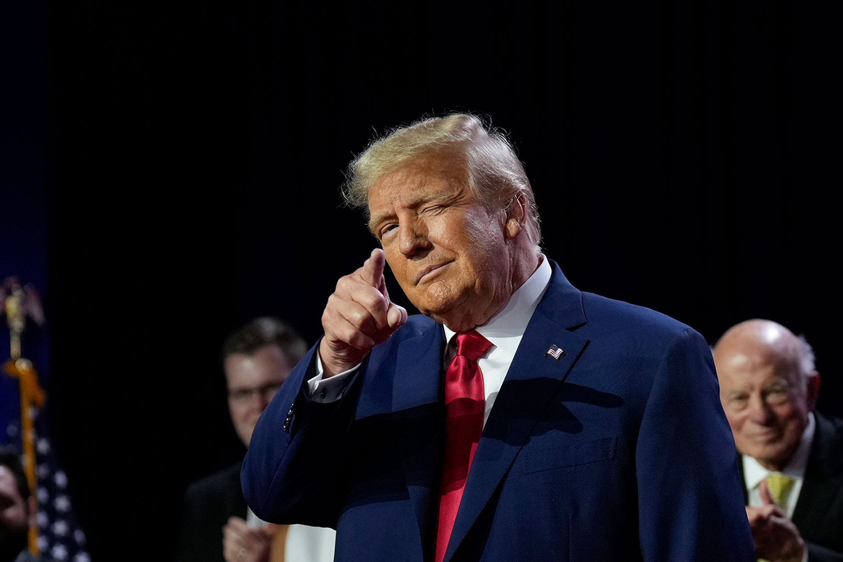 Republican presidential candidate former U.S. President Donald Trump arrives onstage to speak at the Faith and Freedom Road to Majority conference at the Washington Hilton on June 24, 2023 in Washington, DC. (Drew Angerer/Getty Images)