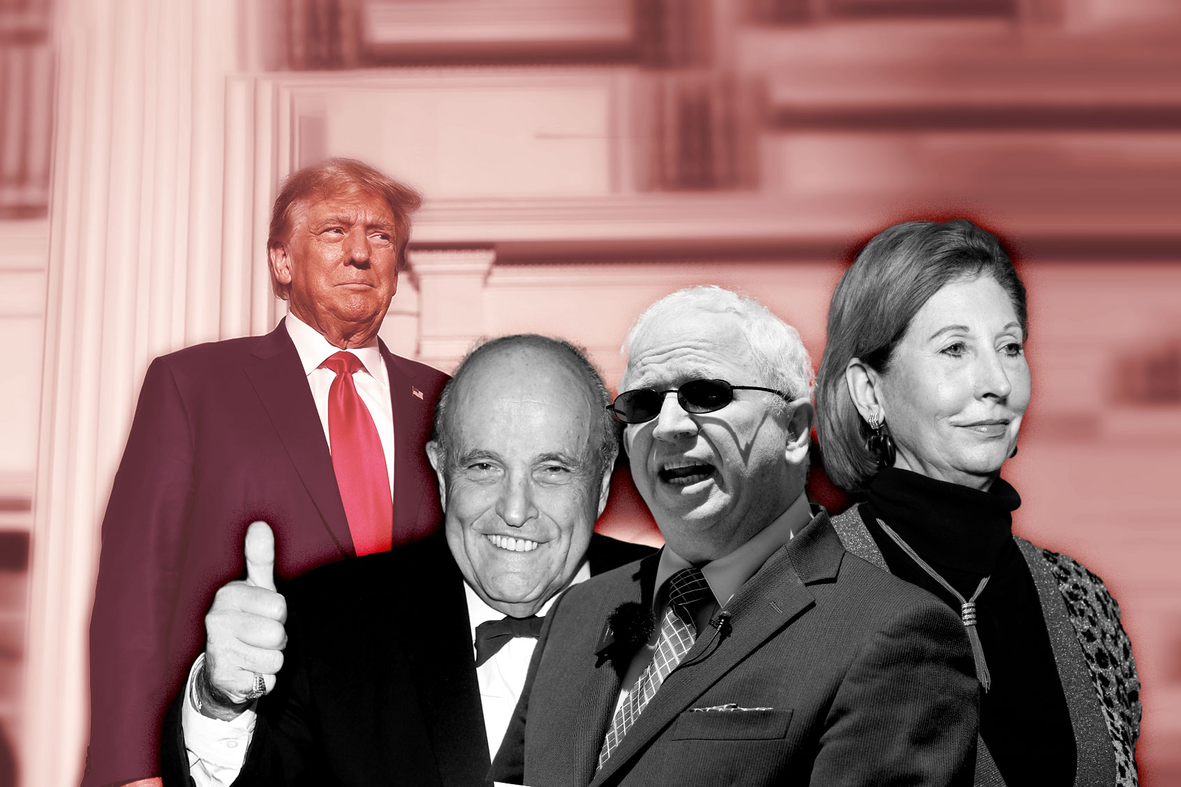 Donald Trump, Rudy Giuliani, John Eastman and Sidney Powell (Photo illustration by Salon/Getty Images)