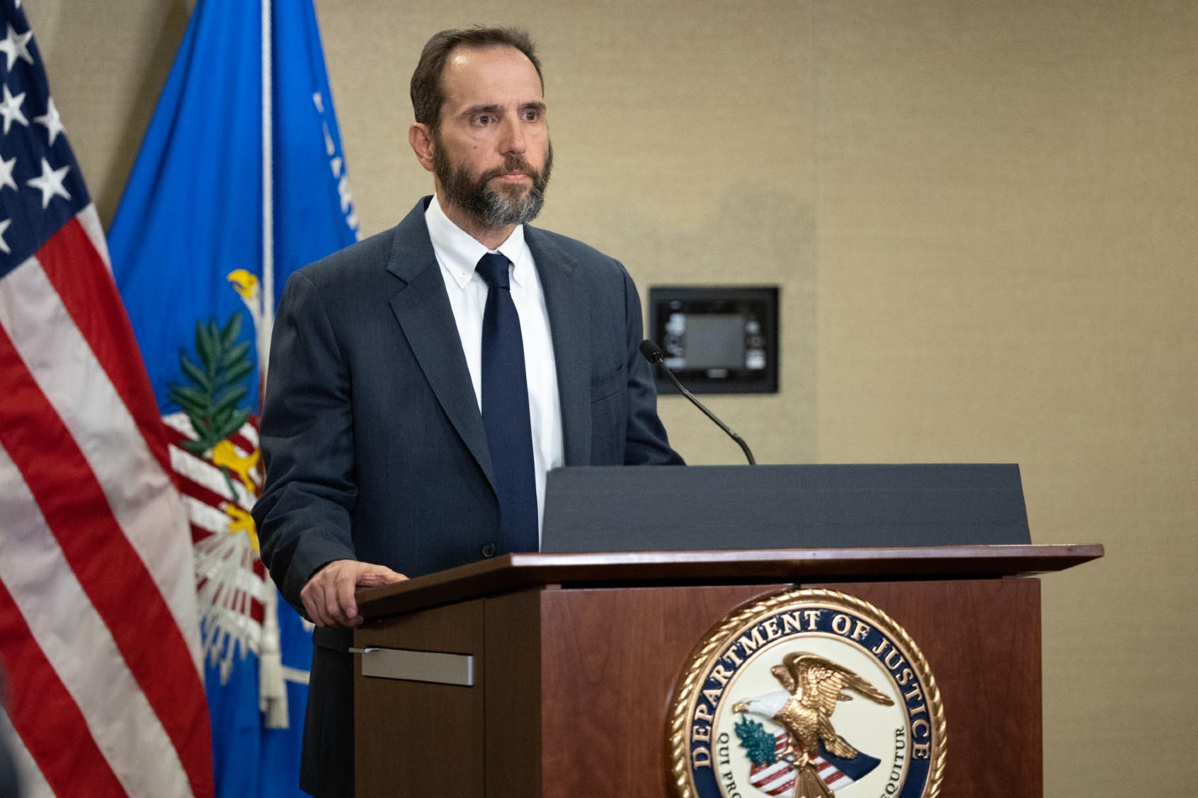 Special Counsel Jack Smith makes a statement from the Special Counsel office in Washington on Thursday, June 9, 2023. (Tom Brenner for The Washington Post via Getty Images)
