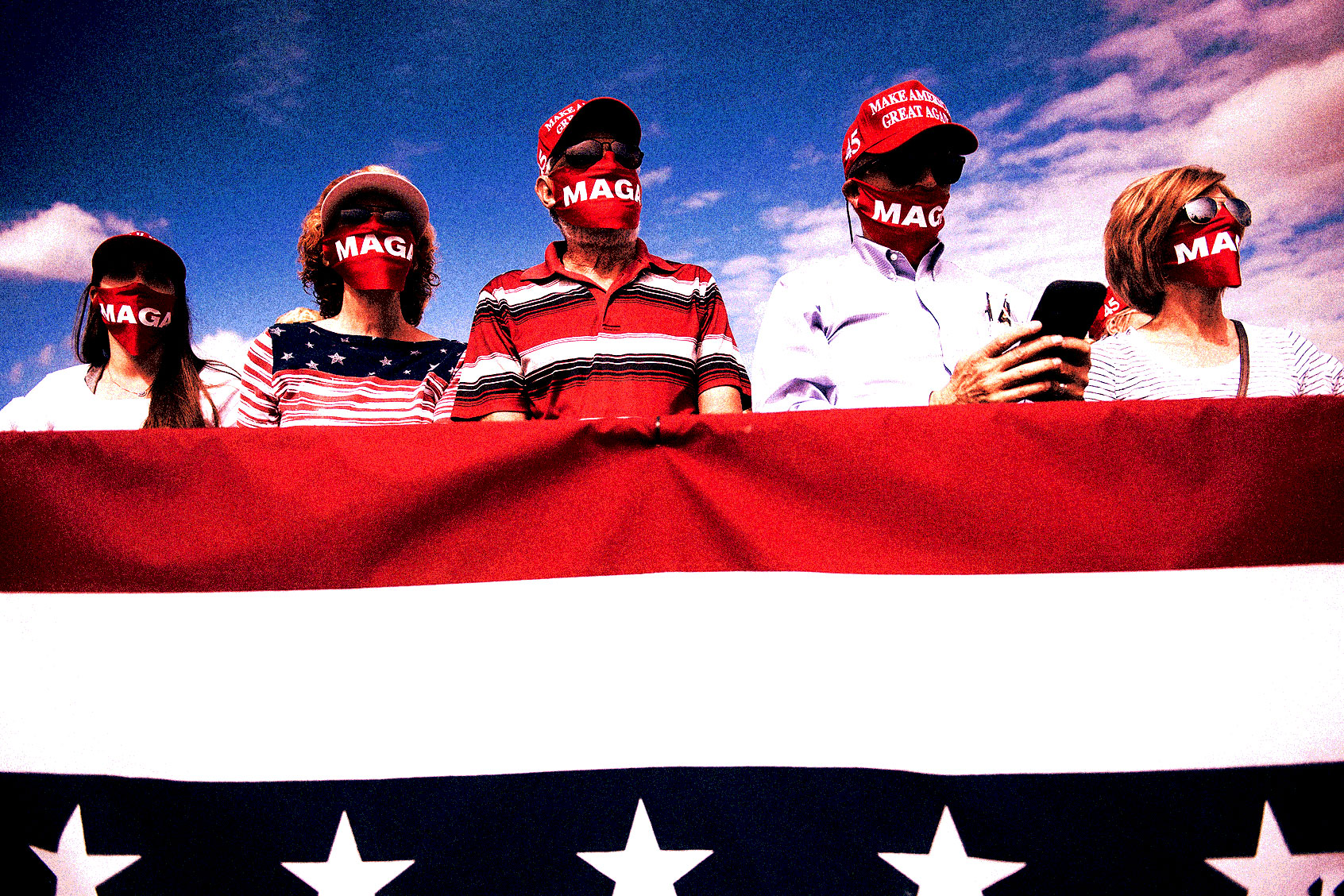 Supporters listen as US President Donald Trump speaks at a "Make America Great Again" rally on October 15, 2020, held at Pitt-Greenville Airport in Greenville, North Carolina. (Photo by Brendan Smialowski / AFP) (Photo by (Photo illustration by Salon/Brendan Smialowski/AFP/Getty Images)