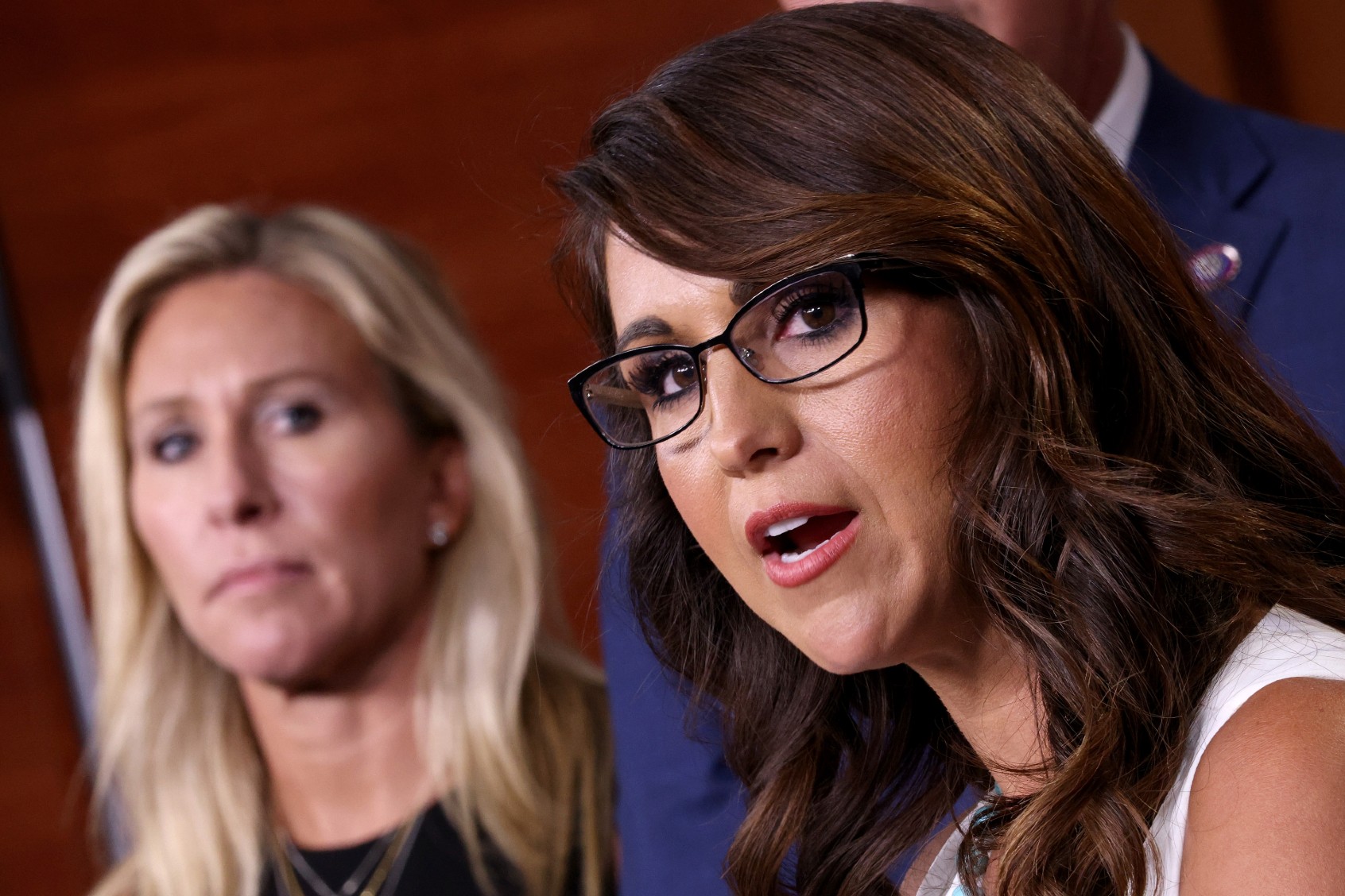 Rep. Marjorie Taylor Greene (R-GA) and Rep. Lauren Boebert (R-CO) (Win McNamee/Getty Images)