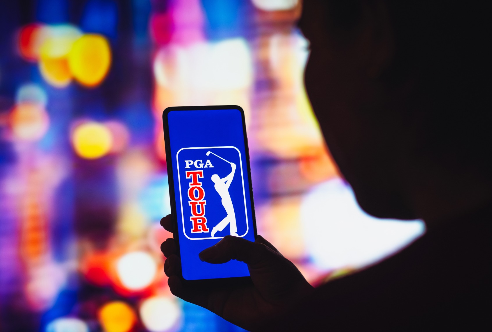 PGA Tour logo is displayed on a smartphone screen. (Photo Illustration by Rafael Henrique/SOPA Images/LightRocket via Getty Images)