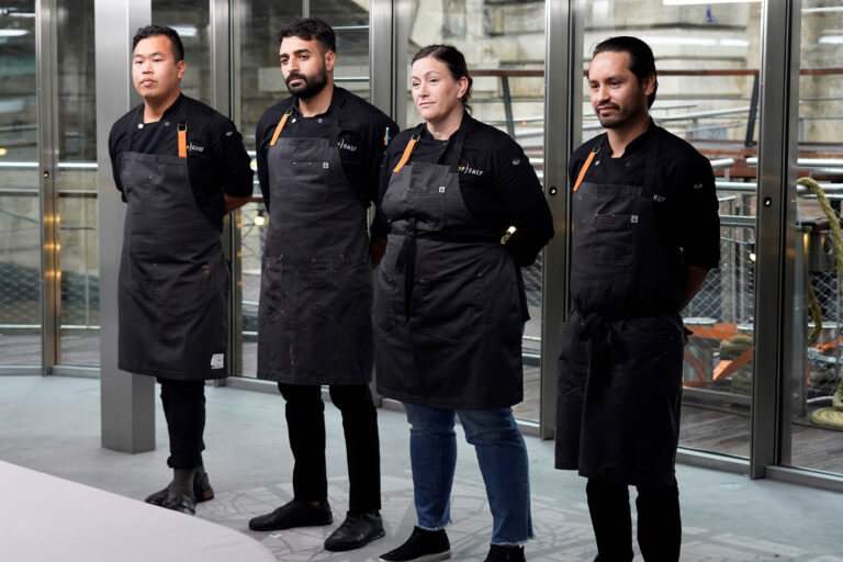 Buddha Lo, Ali Al Ghzawi, Sara Bradley and Gabriel Rodriguez in "Top Chef" (Fred Jagueneau/Bravo)