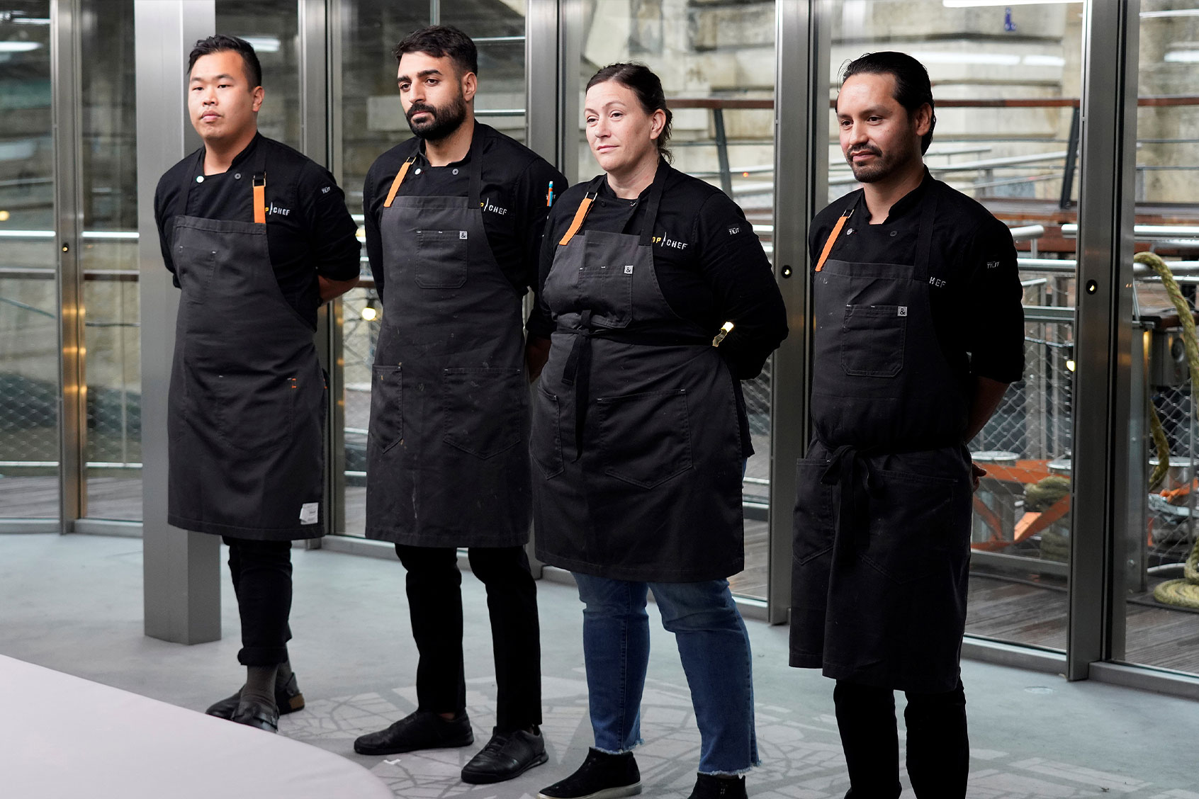Buddha Lo, Ali Al Ghzawi, Sara Bradley and Gabriel Rodriguez in "Top Chef" (Fred Jagueneau/Bravo)