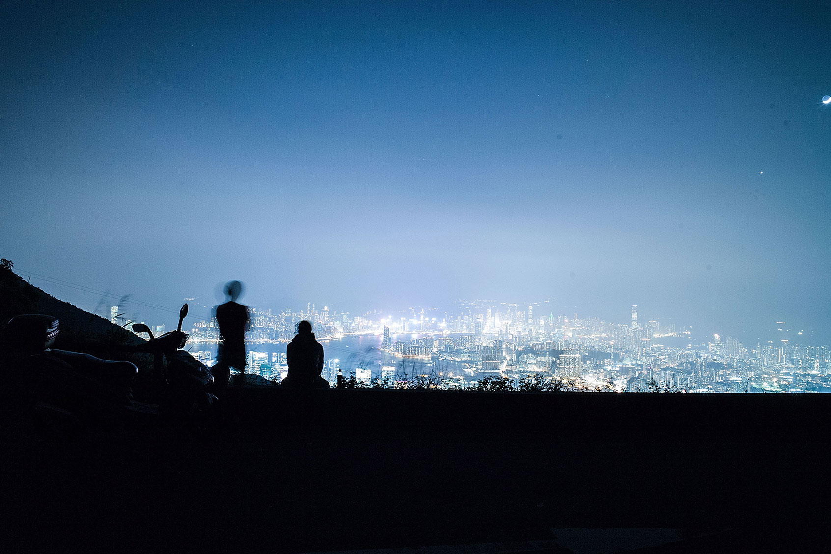 The view from Kowloon Peak shows apartment buildings and office blocks lights at night on November 3, 2016 in Hong Kong. (Lam Yik Fei/Getty Images)