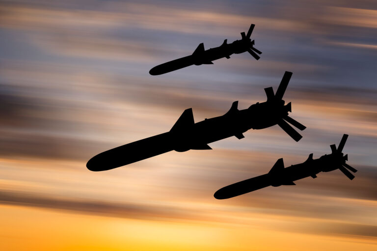 Cruise missiles against the sunset sky (Getty Images/Anton Petrus)